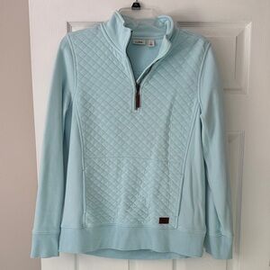 L.L. Bean Sky Blue Quilted Quarter Zip